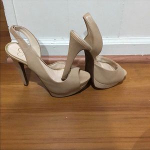 Nude peep toe Jessica Simpson shoes